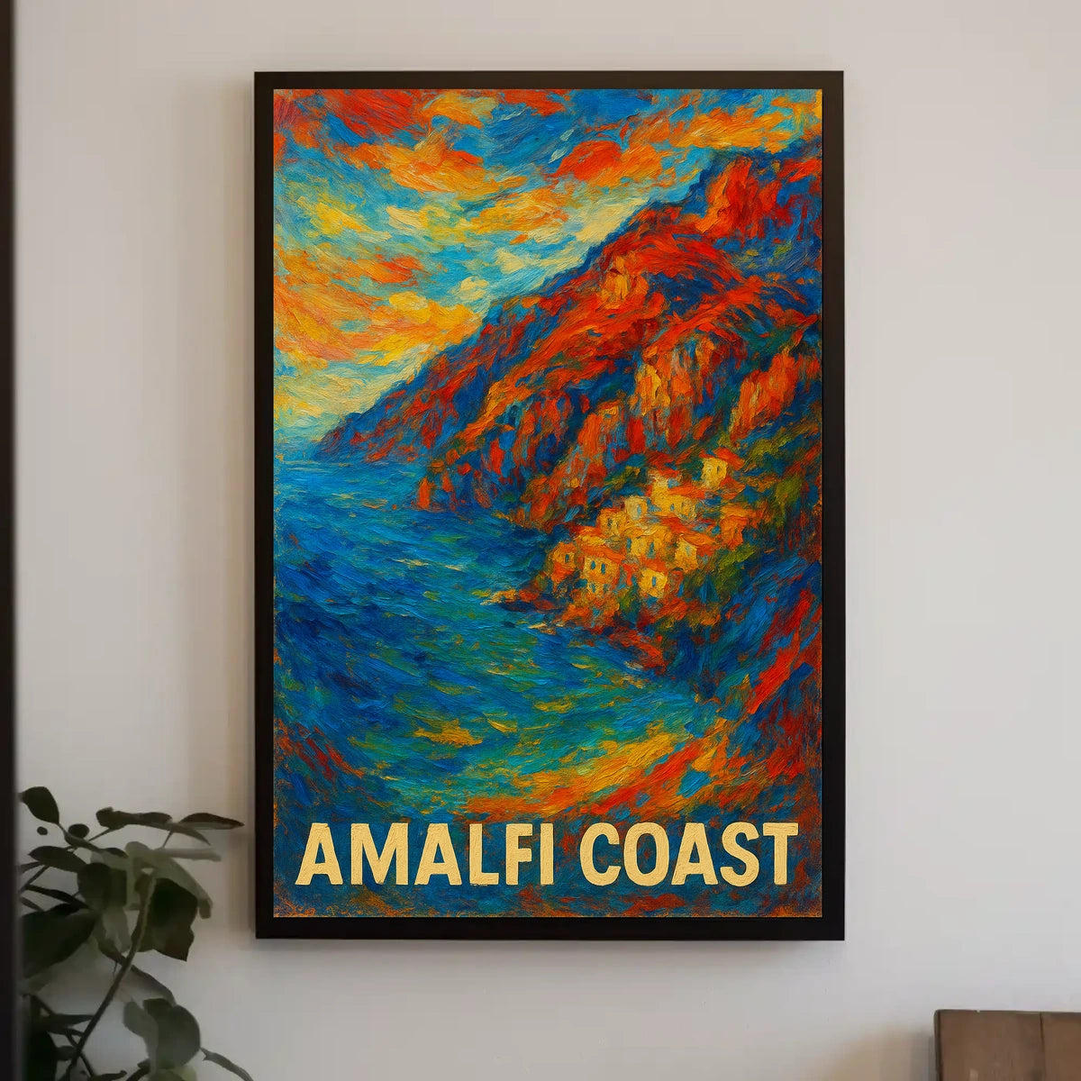Amalfi Coast Vibrant Landscape Poster Wall Art 18x24