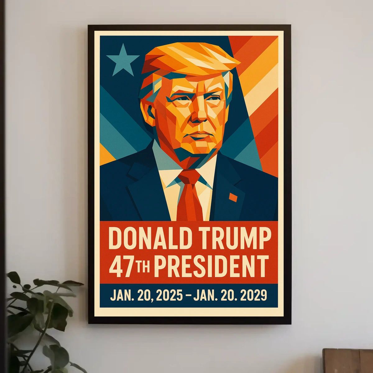 President Donald Trump Visionary Leader in Technicolor Poster