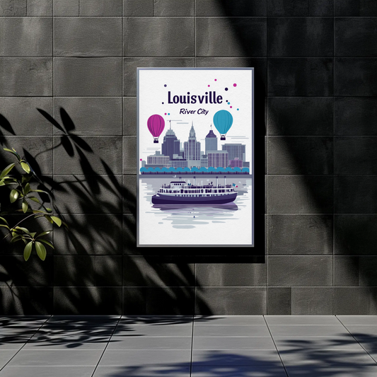 Louisville River City Vintage Poster