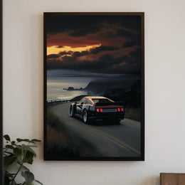 Coastal Drive At Sunset Poster