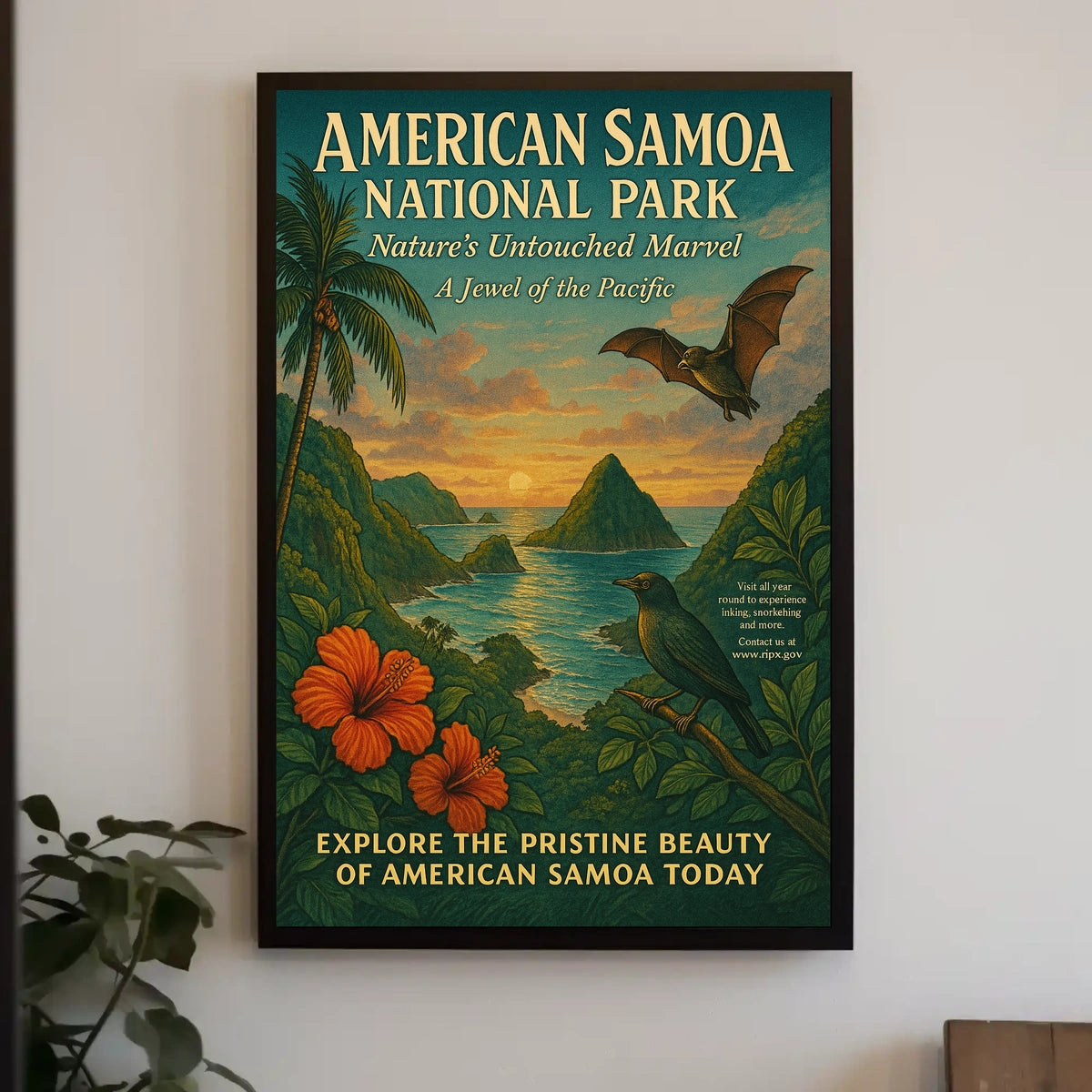 American Samoa National Park Scenic Travel Poster
