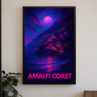 Amalfi Coast Enchanting Nightscape Poster