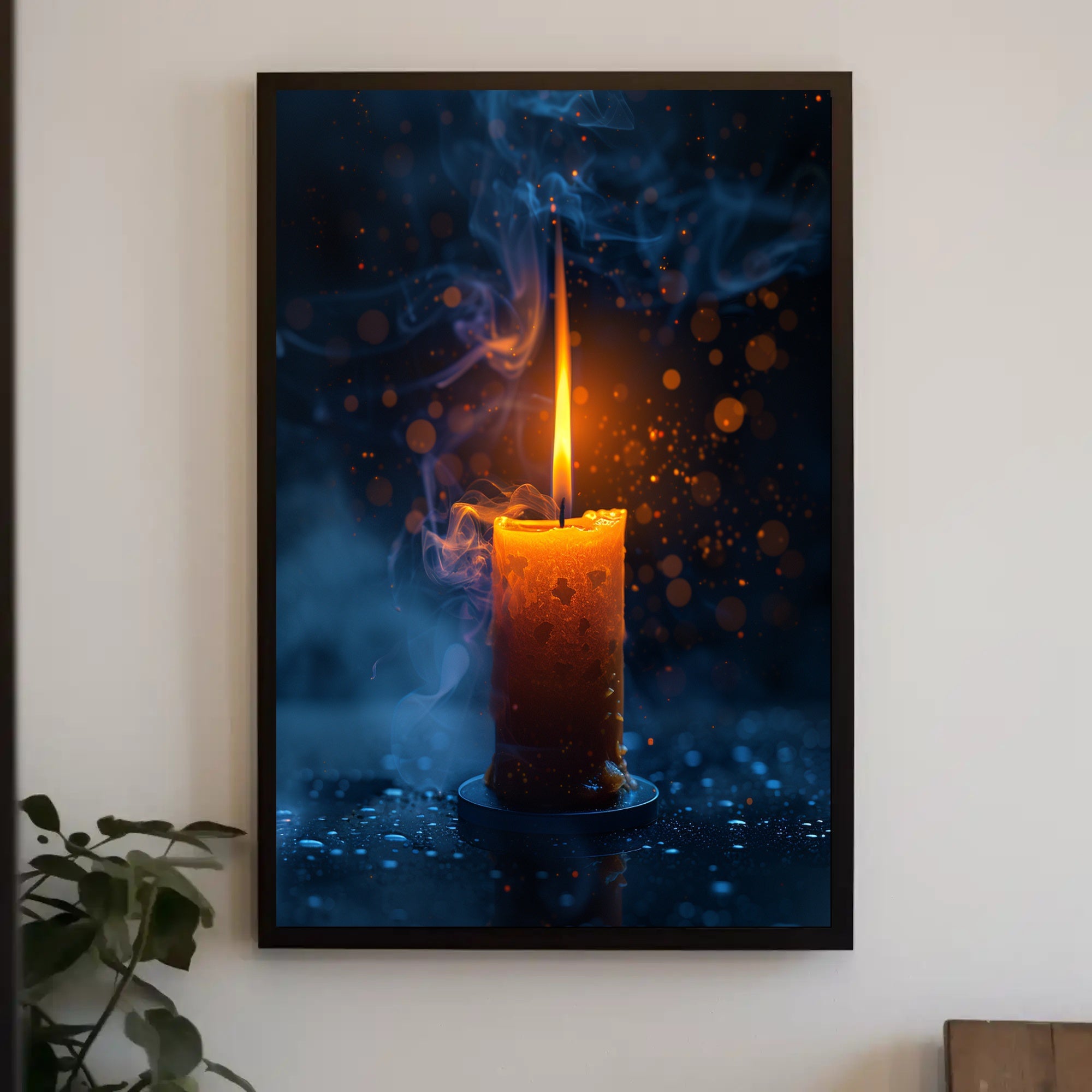 Ethereal Candle Glow: Mystical Starry Night Poster PosterGoat