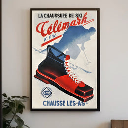 Célémark Ski Boots Advertisement Poster