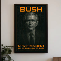 George W. Bush 43rd President of the United States Techno Schematic Poster