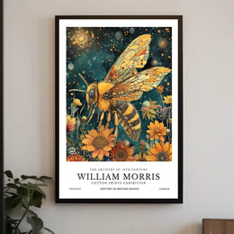 Vibrant Bee and Sunflower Cosmic Artistry Poster