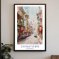 San Francisco Chinatown Vibrant Scene Travel Poster PosterGoat