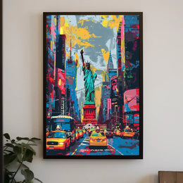 Surreal New York City Skyline Poster Abstract Wall Art