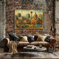 Maseru Cityscape Travel Inspired Digital Painting Poster
