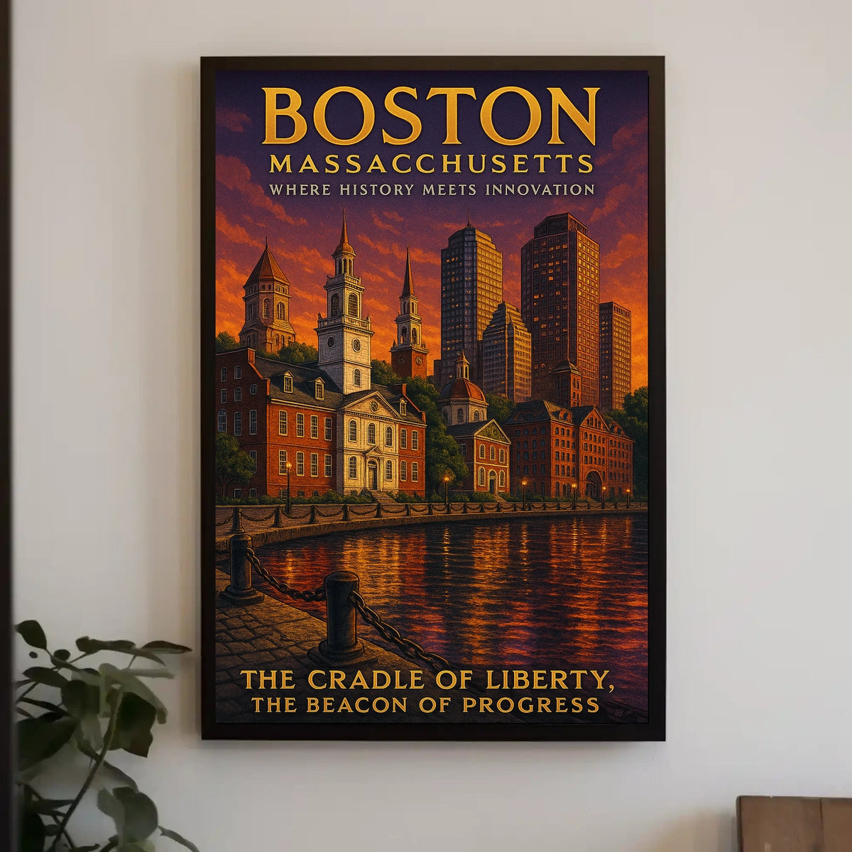 Boston, Massachusetts Where History Meets Innovation Poster