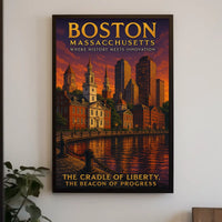 Boston, Massachusetts Where History Meets Innovation Poster