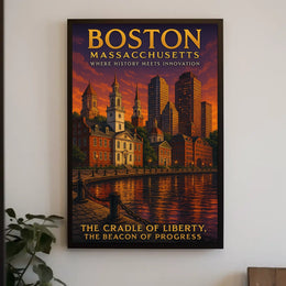 Boston, Massachusetts Where History Meets Innovation Poster