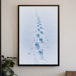 Winter Wilderness Footprints Landscape Poster - Abstract or Artistic Poster