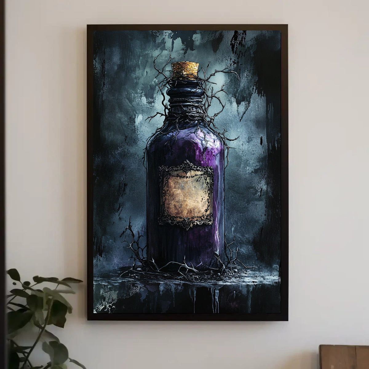 Mysterious Bottle Dark Fantasy Poster