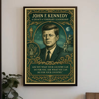 John F. Kennedy Inspirational Leadership Commemorative Poster