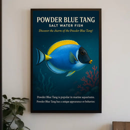 Powder Blue Tang Salt Water Fish Poster