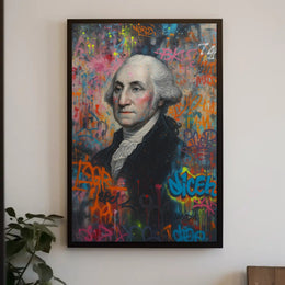 George Washington Graffiti Style Portrait Poster