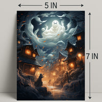 Enchanted Village Under Ghostly Skies Poster