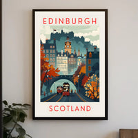 Edinburgh Cityscape Wall Art: Travel Poster