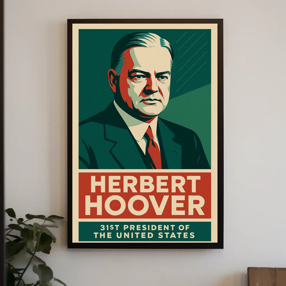 Hoover Thirty First President Art Deco Collectors Poster