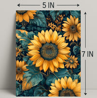 Vibrant Sunflower Botanical Art Print - Abstract or Artistic Poster