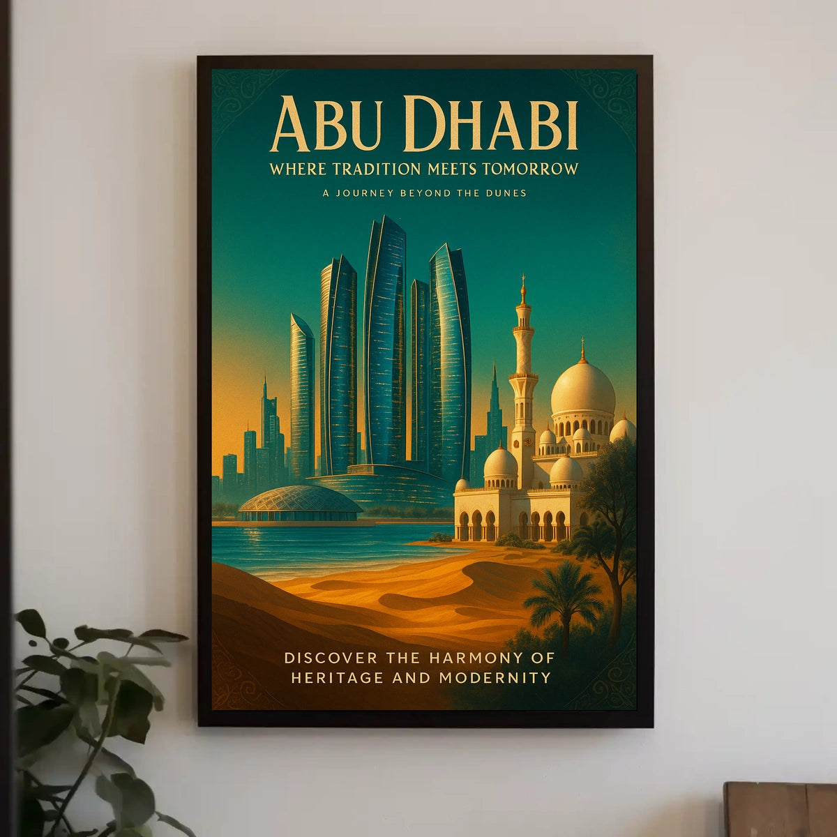 Abu Dhabi Architectural Marvel Travel Poster