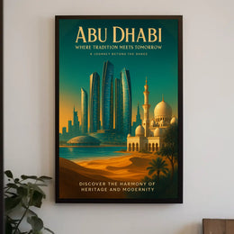 Abu Dhabi Architectural Marvel Travel Poster