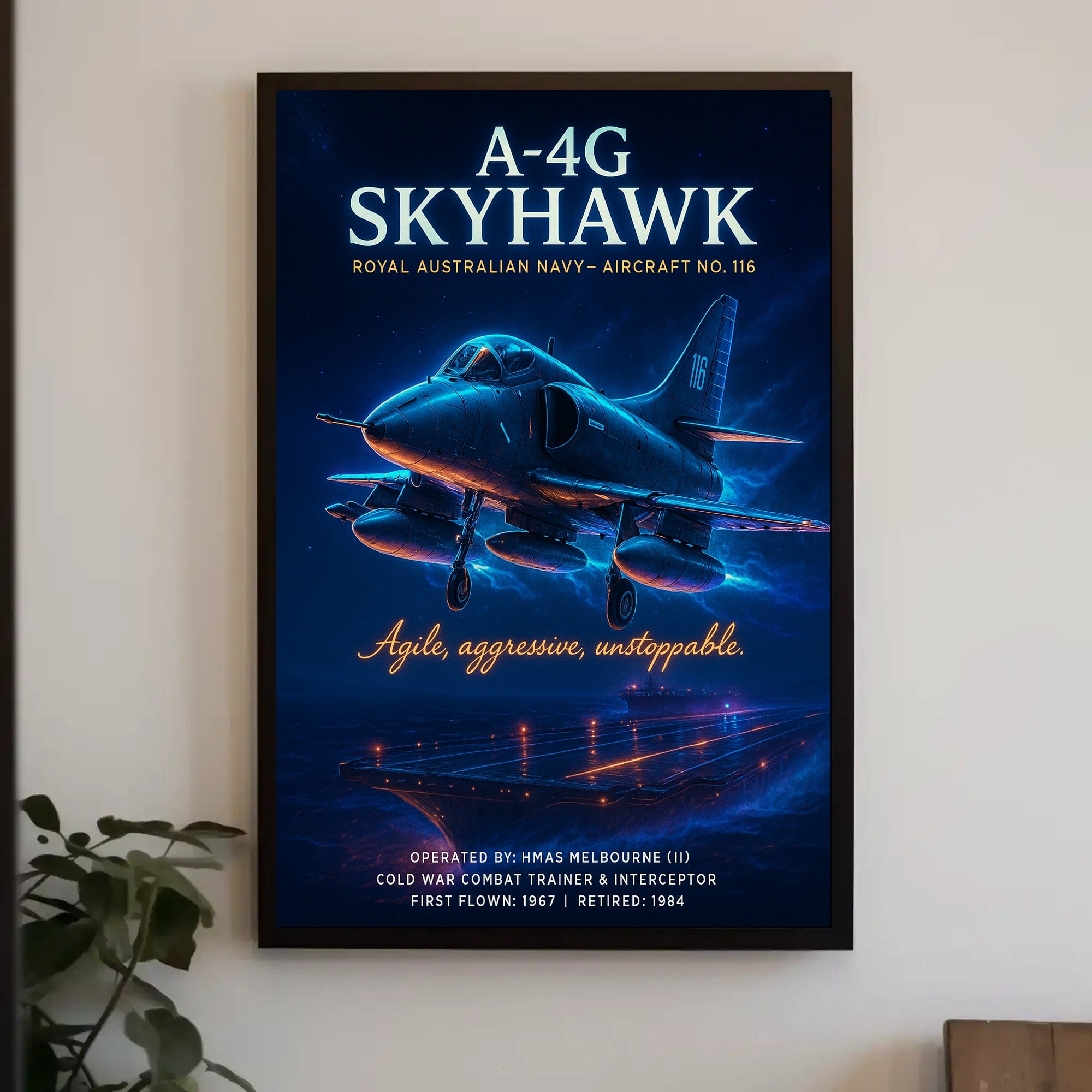 A-4G Skyhawk Cold War Military Recruitment Poster