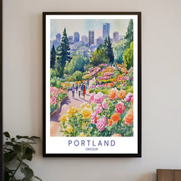Portland in Bloom Poster PosterGoat