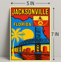 Jacksonville, Florida Cityscape Art Poster PosterGoat