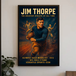 Jim Thorpe Legendary Sports Icon Poster