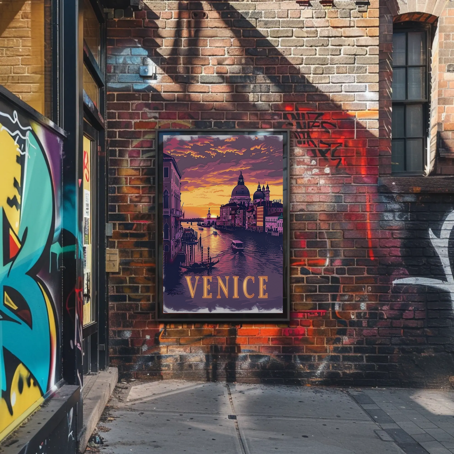 Venice Italy Grand Canal Sunset Travel Poster
