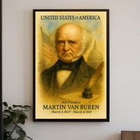 Martin Van Buren 8th President of the United States Vintage Watercolor Poster