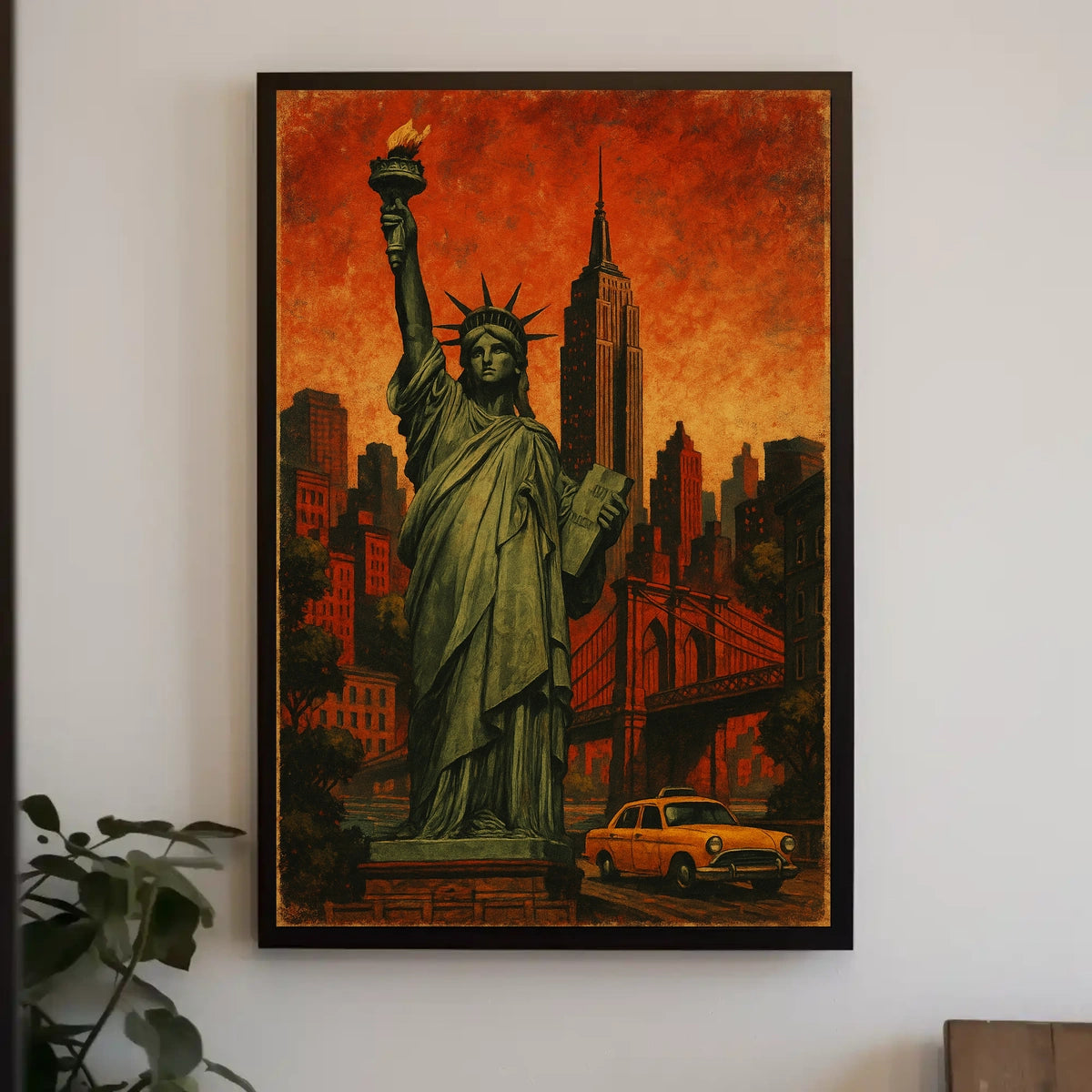 Iconic New York City Poster Wall Art Manhattan Night Print