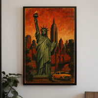 Iconic New York City Poster Wall Art Manhattan Night Print