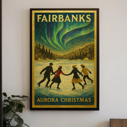 Fairbanks Aurora Christmas Poster