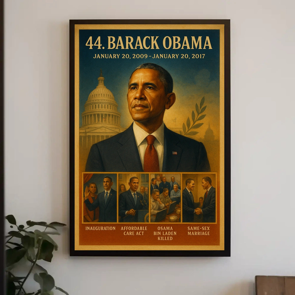 Obama Portrait Political Art Print: Presidential Poster