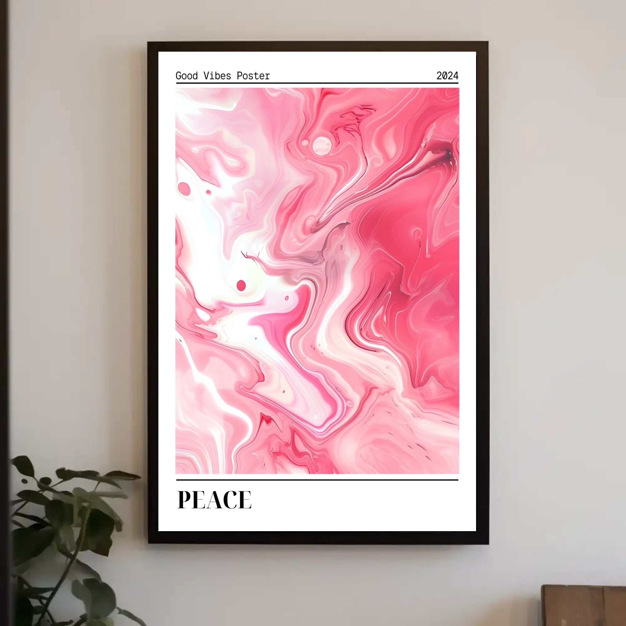 Good Vibes 2024: Serene Swirls Abstract or Artistic Poster PosterGoat