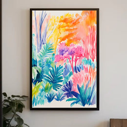 Tropical Watercolor Jungle - Abstract, Artistic, or Pop Culture Poster