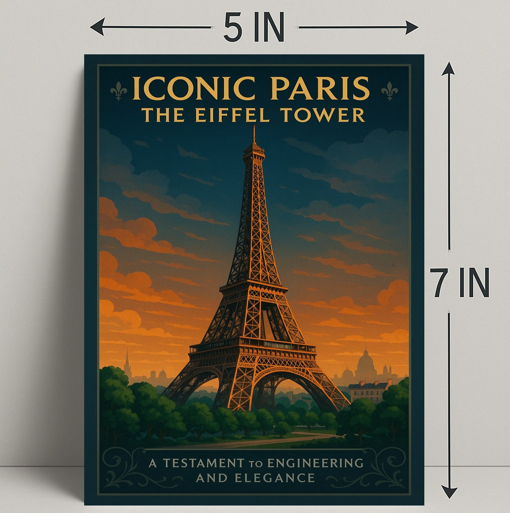 Iconic Paris Eiffel Tower Wall Art Print PosterGoat