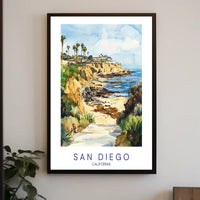Scenic San Diego Coastline Poster PosterGoat