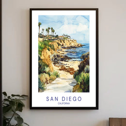 Scenic San Diego Coastline Poster PosterGoat