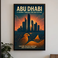 Abu Dhabi Skyline Art Futuristic Cityscape Travel Poster