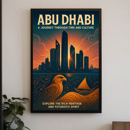 Abu Dhabi Skyline Art Futuristic Cityscape Travel Poster