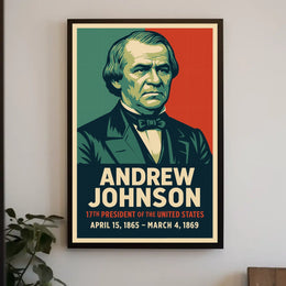 Andrew Johnson 17th President Collectors Lithograph Poster