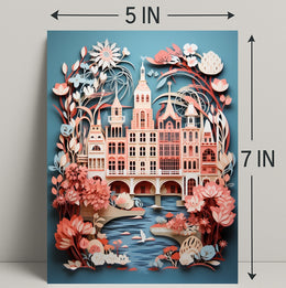 Whimsical Cityscape In Bloom Poster