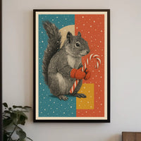 Festive Squirrel Delight Poster
