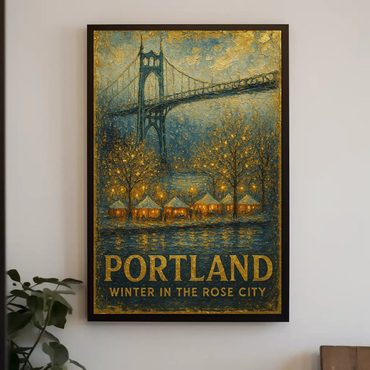 Portland Winter In The Rose City Poster