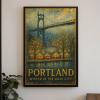 Portland Winter In The Rose City Poster