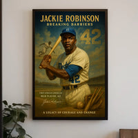 Jackie Robinson Vintage Baseball Sports Poster